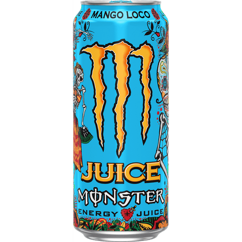 Juice Monster Energy, VP, Mango Loco, Energy + Juice, 16 fl oz + Juice Monster Pipeline Punch, Energy + Juice, 16 fl oz + Juice Monster, Papillon, Juice + Energy Drink, 16 fl oz.