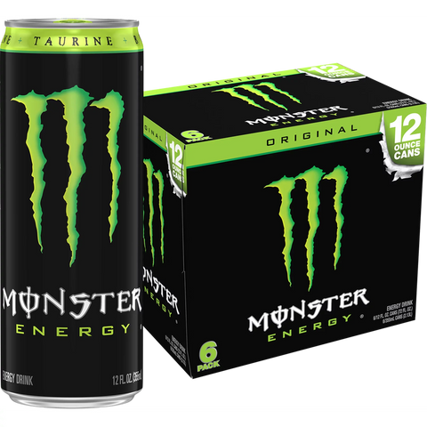 Monster Energy, Original, Energy Drink, 12 fl oz, 6 Pack