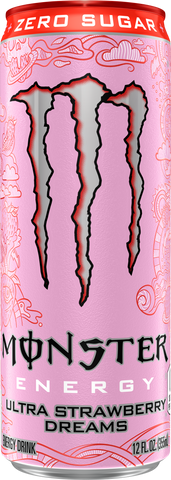 Monster Ultra Strawberry Dreams, Sugar Free Energy Drink, 12 fl oz, 6 Pack
