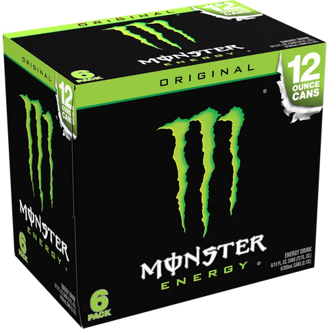 Monster Energy, Original, Energy Drink, 12 fl oz, 6 Pack