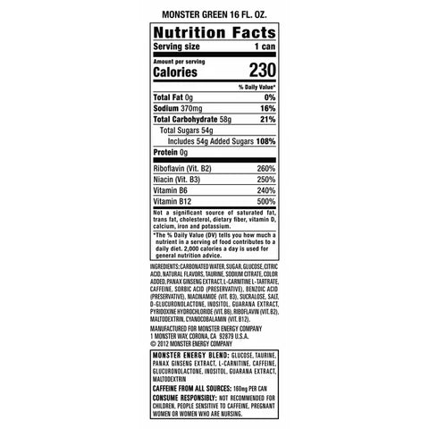 Monster Energy Original, Energy Drink, 16 fl oz