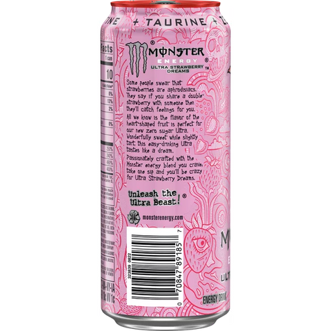 Monster Ultra Strawberry Dreams, Sugar Free Energy Drink, 16 fl oz