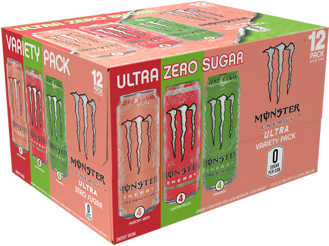 Monster Energy, Ultra VP, Ultra Watermelon, Ultra Paradise, Ultra Peachy Keen, 16 fl oz, 12 pk