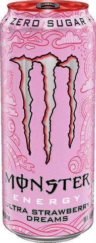 Monster Energy, Ultra VP, Ultra Peachy Keen, Strawberry Dreams, Zero Ultra, 16 fl oz, 12 pk